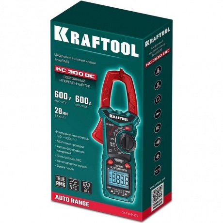 Цифровые токовые клещи KRAFTOOL KC-300DC (59830) - фото 3