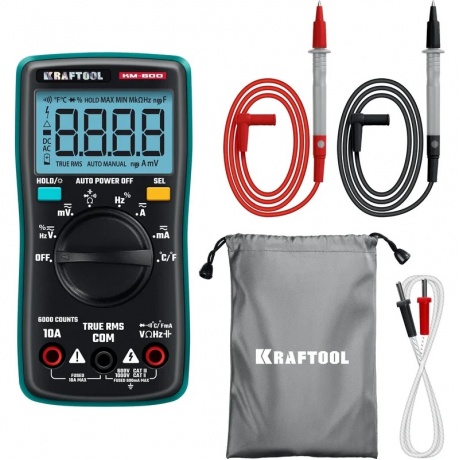 Мультиметр цифровой KRAFTOOL KM-600 (59854) - фото 2