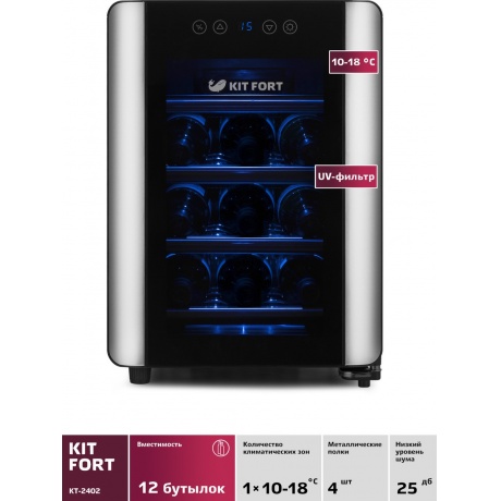 Винный шкаф Kitfort КТ-2402 - фото 2
