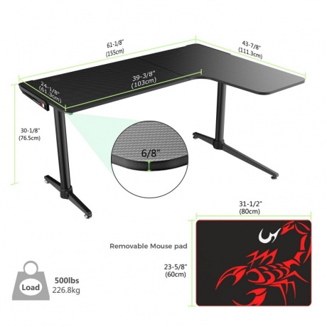 Компьютерный стол Eureka L60R - фото 5