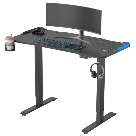 Стол компьютерный Cactus CS-ED-GBK  карбон каркас черный - фото 7