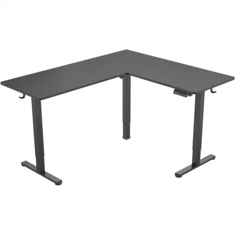 Стол для компьютера Cactus угловой подъёмный столешница МДФ черн...