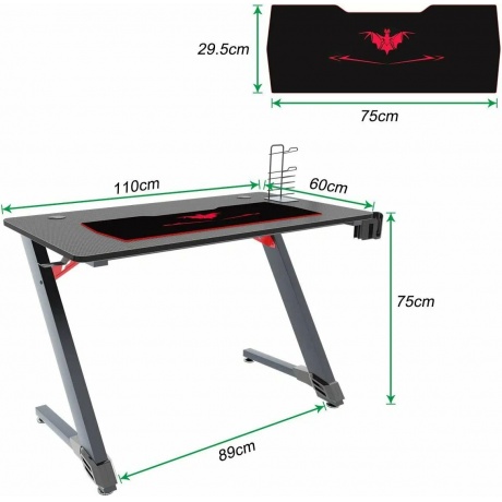 Компьютерный стол EUREKA Z43 (TN-Z43-BK-V2) - фото 2