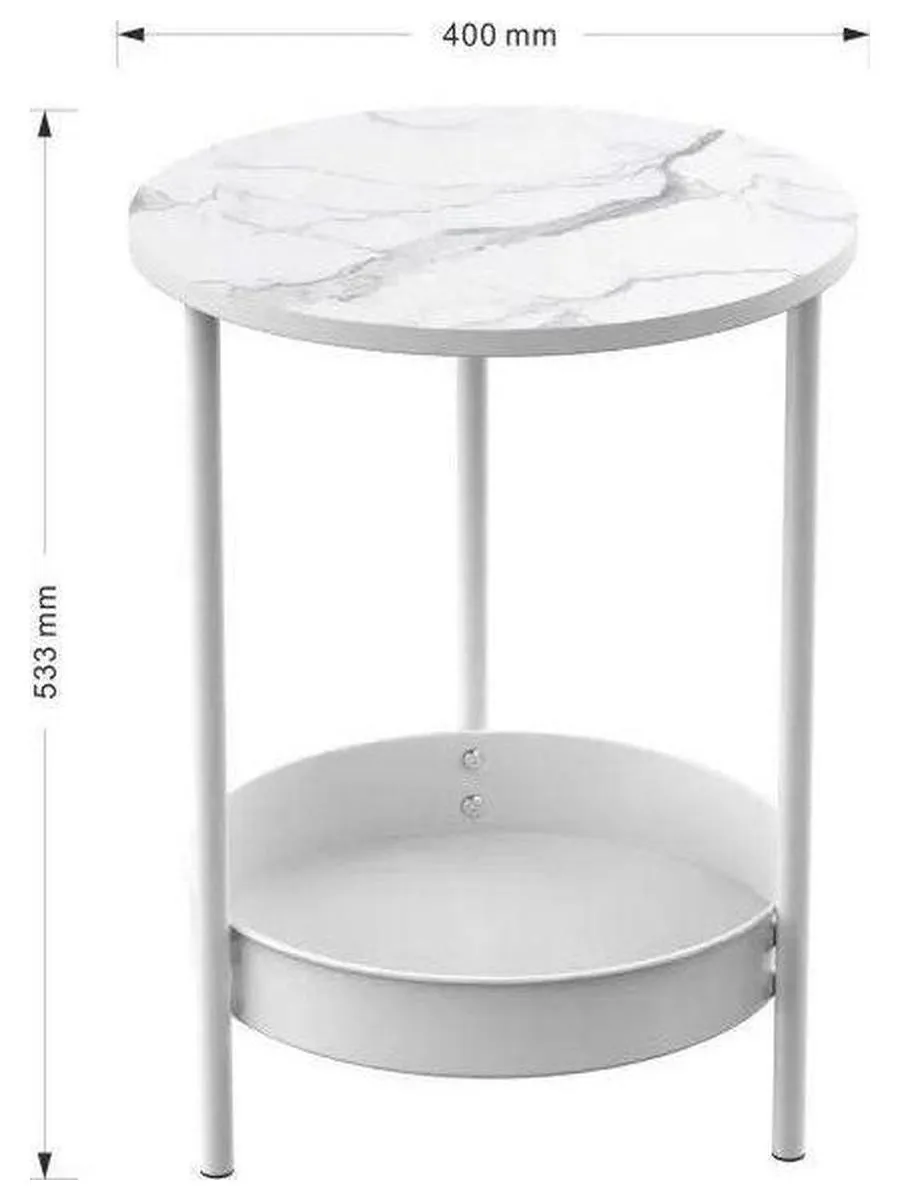 Прикроватный (журнальный) столик EUREKA DSN-03777, White - фото 3