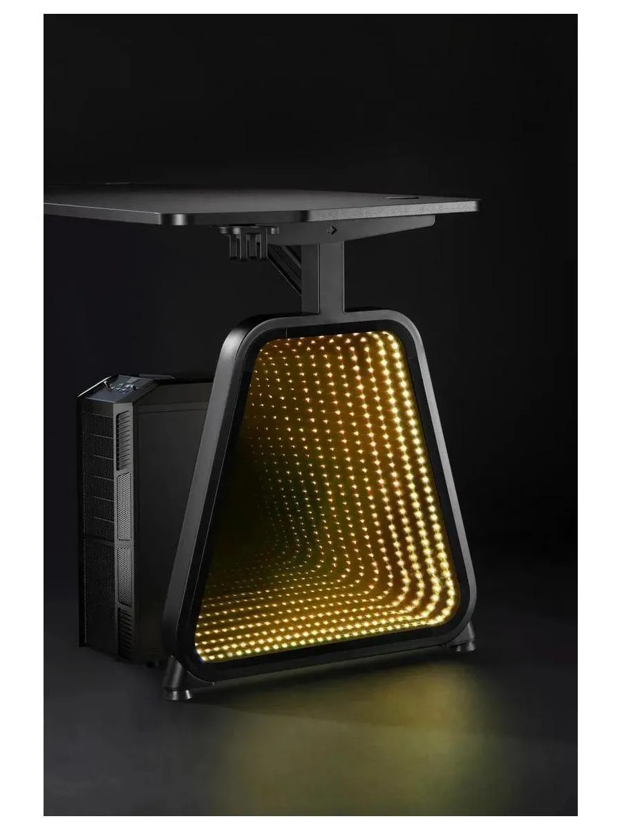 Стол игровой Cactus CS-GMD-BK-RGB столешница МДФ черный каркас черный 136x60x75см - фото 11