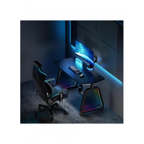 Стол игровой Cactus CS-GMD-BK-RGB столешница МДФ черный каркас черный 136x60x75см - фото 12