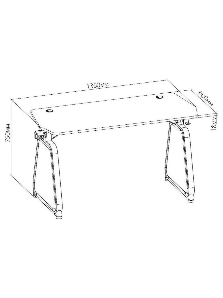 Стол игровой Cactus CS-GMD-BK-RGB столешница МДФ черный каркас черный 136x60x75см - фото 13