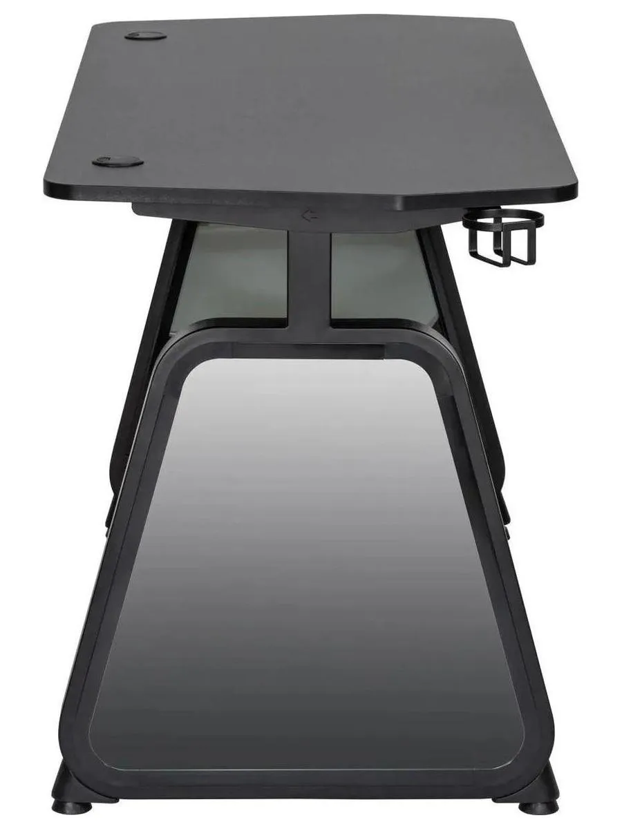 Стол игровой Cactus CS-GMD-BK-RGB столешница МДФ черный каркас черный 136x60x75см - фото 5