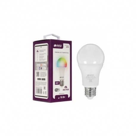 Умная цветная LED лампочка HIPER IoT A60 RGB - фото 5