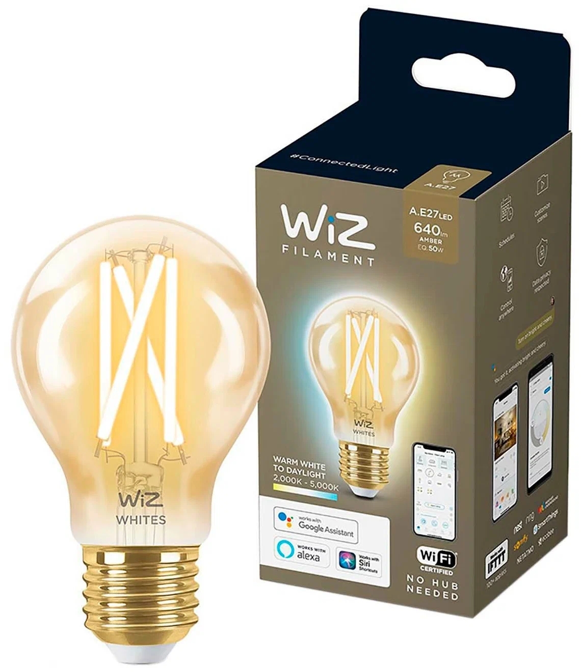 Лампа WiZ Wi-Fi BLE50WA60E27920-50Amb1PF/6