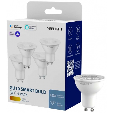 Умная лампочка Yeelight GU10 Smart bulb W1(Dimmable) - упаковка 4 шт. - фото 3