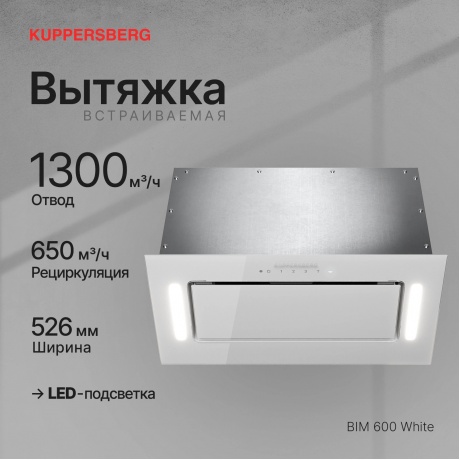 Встраиваемая вытяжка Kuppersberg BIM 600 Black - фото 5