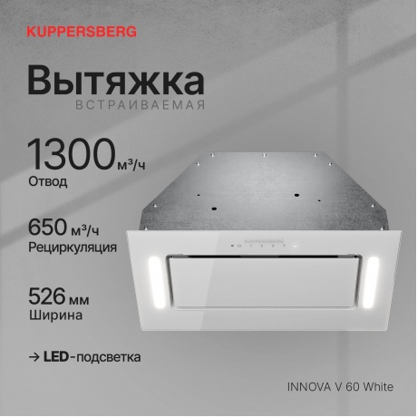 Встраиваемая вытяжка Kuppersberg INNOVA V 60 White - фото 5