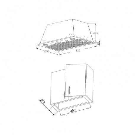 Полновстраиваемая вытяжка Korting Korting KHI 6530 W - фото 3