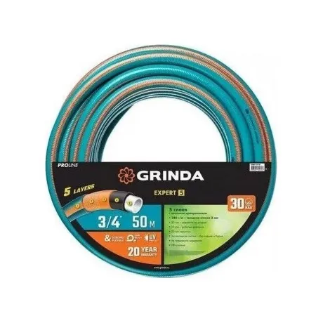 Шланг поливочный GRINDA EXPERT 5, 3/4? 50 м, 30 атм, пятислойный...