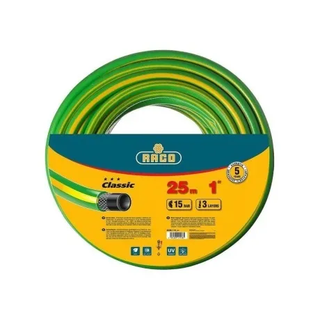 Шланг поливочный RACO CLASSIC, 1?, 25 м, 15 атм, трёхслойный, ар...