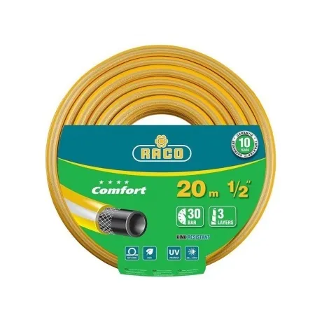 Шланг поливочный RACO COMFORT, 1/2?, 20 м, 30 атм, трёхслойный, ...