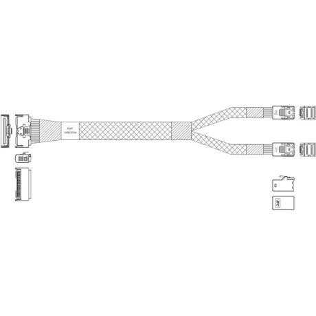 Кабель JPC P7356DN10800-1 Cable MCIO x8 74P (прямой Straight Typ...