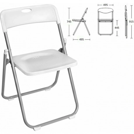 Стул складной BRABIX Golf Lite CF-017, серебристый каркас, пласт...