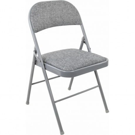 

Стул складной BRABIX Golf Plus CF-003 КОМФОРТ, серый каркас, серая ткань, 532890
