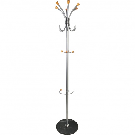 

Вешалка-стойка BRABIX CR-8121 на мраморном диске, металл, 6+4 крючка, цвет серебристый, 606437