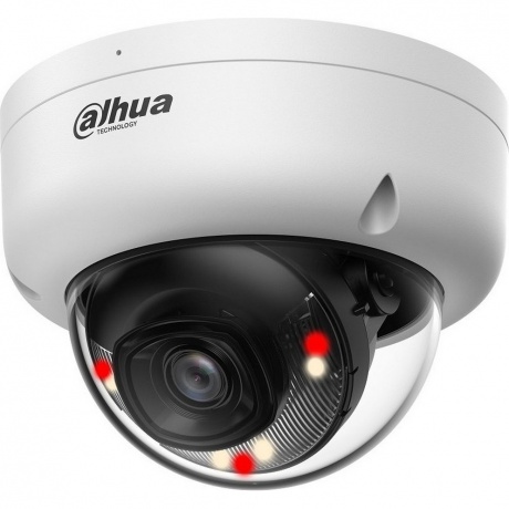 

Уличная купольная IP-видеокамера Dahua 2Мп, 1/2.8” CMOS, объектив 2.8мм, ИК 30м,LED 30м, IP67, IK08, металл
