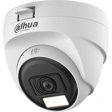 

Купольная HDCVI-видеокамера Dahua 2Мп; CMOS; объектив 2.8мм; ИК 25м, Led 20м; пластик