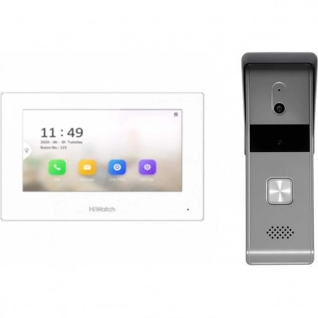 Видеодомофон HiWatch DS-D100HKWF белый
