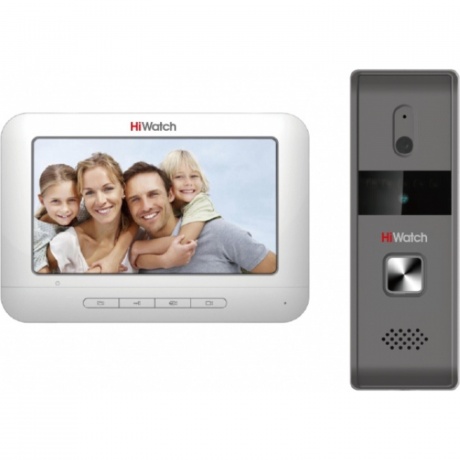Комплект домофона HiWatch DS-D100K серебристый - фото 1