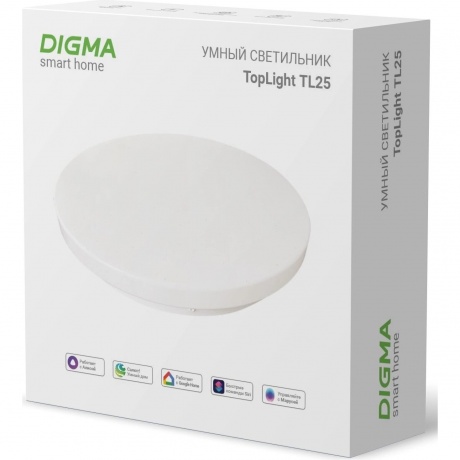 Умный светильник Digma TopLight TL25 потолоч. белый (TL25) - фото 2