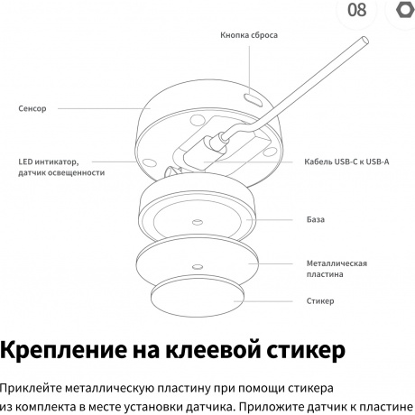 Датчик движ. Aqara FP2 (PS-S02RU) белый - фото 12