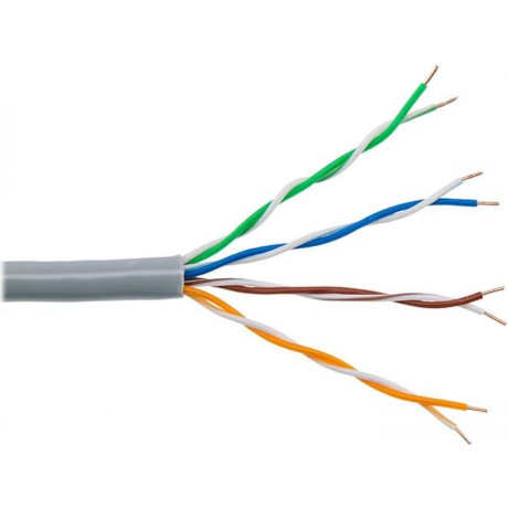 Кабель витая пара Bion BCL-U5451-101 U/UT P, кат.5e, 4x2x0,51мм AWG 24, CCA, одножильный, PVC, для внутренней прокладки, 305м, серый