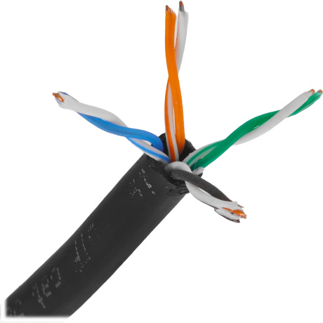 Кабель SkyNet Light CSL-UTP-4-CU-OUT/100, UTP, кат.5e, 100м, черный