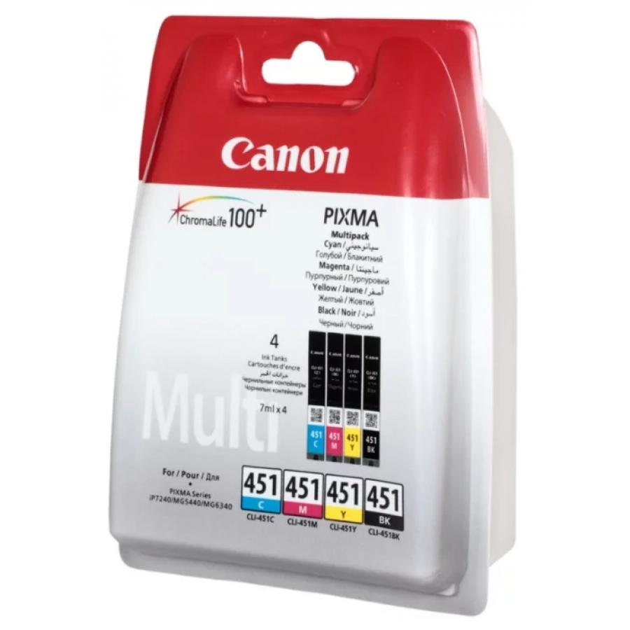 Картридж Canon CLI-451C/M/Y/Bk (6524B004) набор для Canon iP7240/MG, голубой/пурпурный/желтый/черный