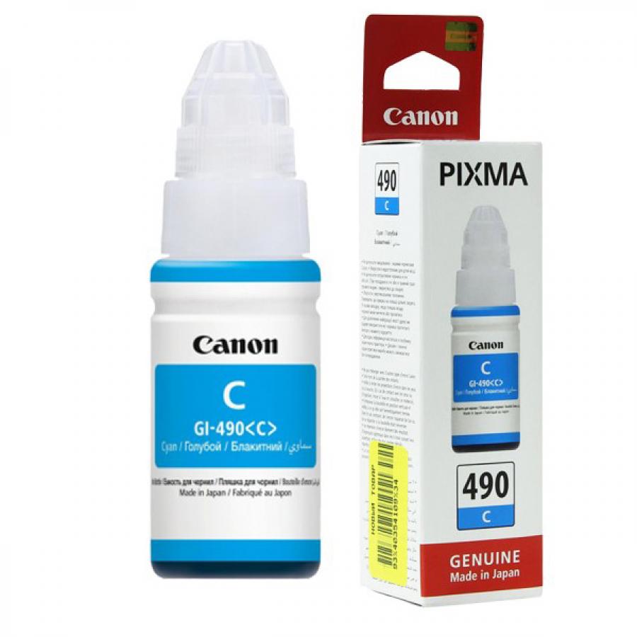 Картридж Canon GI-490C (0664C001) для Canon Pixma G1400/2400/3400, голубой цена и фото
