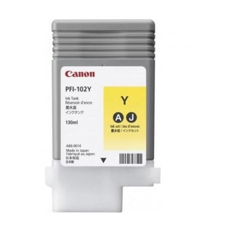 Картридж Canon PFI-102Y (0898B001) для Canon iPF510/605/610/650/655/750/760/765, желтый - фото 1