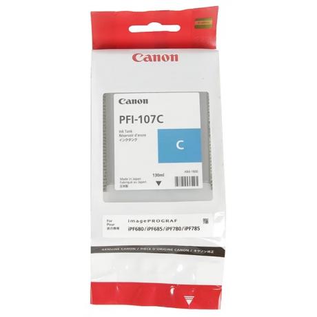 Картридж Canon PFI-107C (6706B001) для Canon iP F680/685/780/785, голубой - фото 2