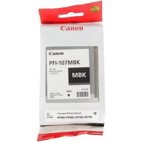 Картридж Canon PFI-107MBK (6704B001) для Canon iP F680/685/780/785, черный матовый - фото 2