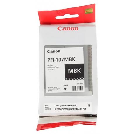 Картридж Canon PFI-107MBK (6704B001) для Canon iP F680/685/780/785, черный матовый - фото 2