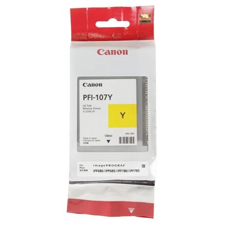 Картридж Canon PFI-107Y (6708B001) для Canon iP F680/685/780/785, желтый - фото 2