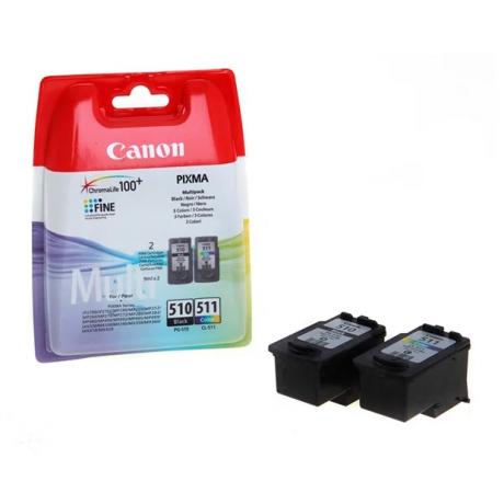 Картридж Canon PG-510/CL-511 (2970B010) набор для Canon 240/260/280/480/495/320/330/340/350/1900/2700, черный/трехцветный - фото 1