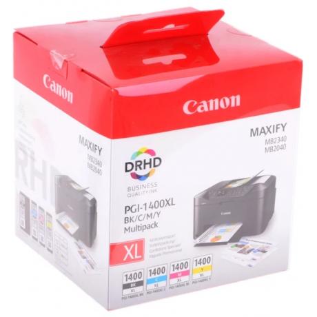 Картридж Canon PGI-1400BK/C/M/Y XL (9185B004) набор для Canon Maxify МВ2040/2340, черный/голубой/пурпурный/желтый - фото 1
