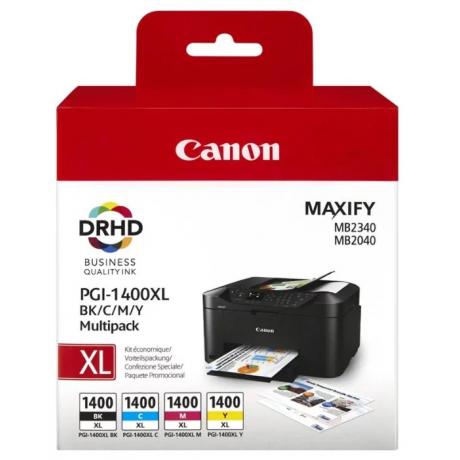 Картридж Canon PGI-1400BK/C/M/Y XL (9185B004) набор для Canon Maxify МВ2040/2340, черный/голубой/пурпурный/желтый - фото 2