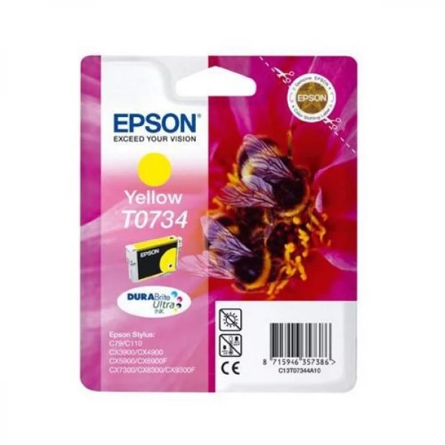 Картридж Epson T0734 (C13T10544A10) для Epson С79/СХ3900/4900/5900, желтый картридж epson t5804 c13t580400 для epson st pro 3800 желтый