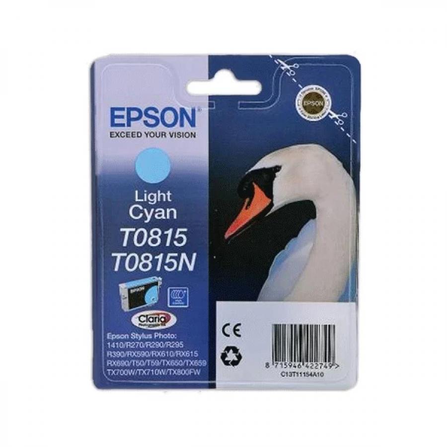 Картридж Epson T0815 (C13T11154A10) для Epson R270/290/RX590, светло-голубой картридж со светло голубыми чернилами повышенной емкости t0815 c13t11154a10