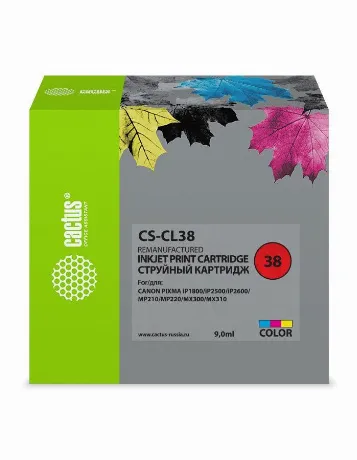 Картридж Cactus CS-CL38 голубой/пурпурный/желтый