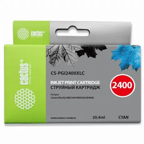 Картридж Cactus CS-PGI2400XLC голубой