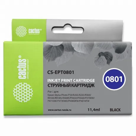 Картридж Cactus CS-EPT0801 черный