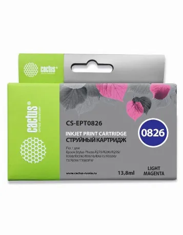 Картридж Cactus CS-EPT0826 светло-пурпурный