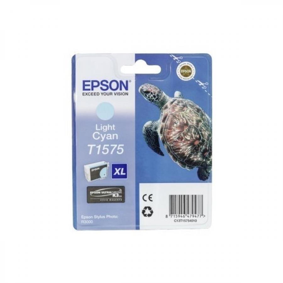 Картридж Epson T1575 (C13T15754010) для Epson St Ph R3000, светло-голубой картридж epson t0968 c13t09684010 для epson st ph r2880 черный матовый
